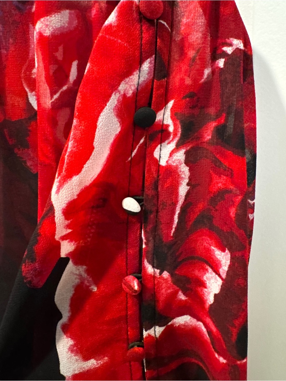 White House Black Market red/Black Sheer Blouse and Tank with Red Floral Print - Picture 7 of 10